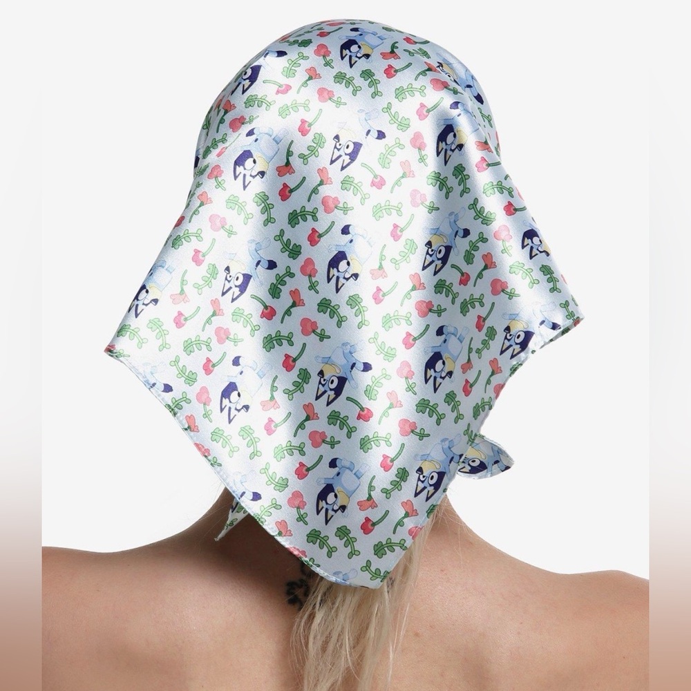 Bluey Floral Multipurpose Satin Bandana Hair Scarf- NWT